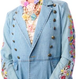 ARATTA Silent Journey NEW YORKER Jean Jacket with Floral Embroidery